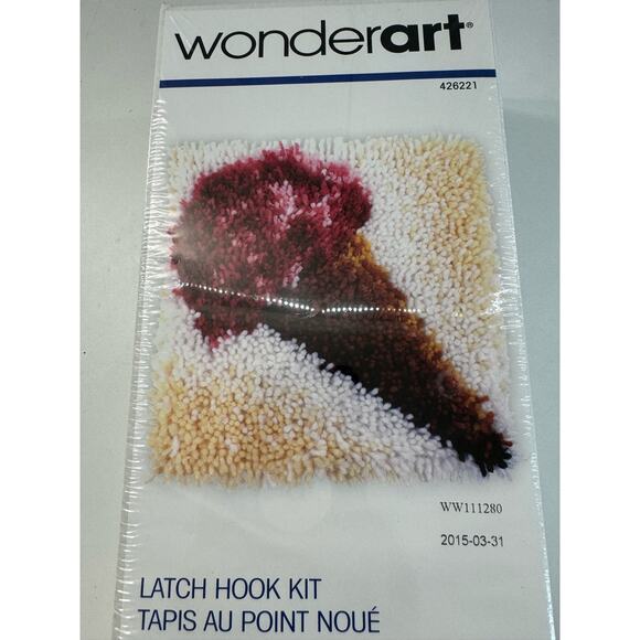 Wonderart Latch Hook Kit And Hook Tool 12"×12" Heart Ice Cream Cone - Picture 4 of 5